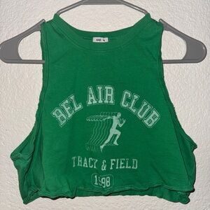 Garage Green Graphic Crop Top